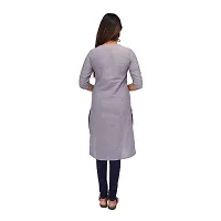 RANU Stylish Women's Cotton Kurta Straight for Girls Embroidered Dress Material Size S to 5XL Grey-thumb1