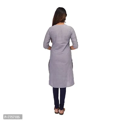 RANU Stylish Women's Cotton Kurta Straight for Girls Embroidered Dress Material Size S to 5XL Grey-thumb2