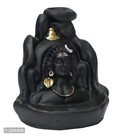 Lord Shiva Adiyogi Shiva Backflow Smoke Fountain Incense Holder Burner With Backflow Incense Cones Sticks - Material Polyresin-thumb0