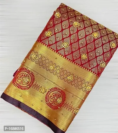 kanjeevaram silk saree with stone work