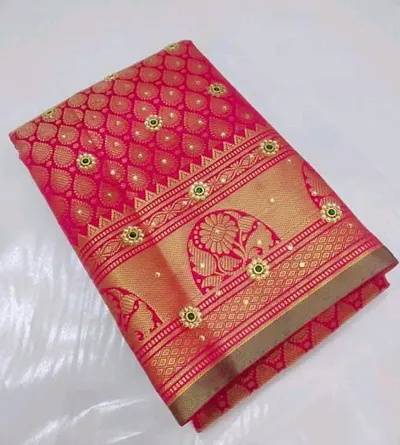 Beautiful Trendy Kanjivaram Brocade Silk Saree in colours
