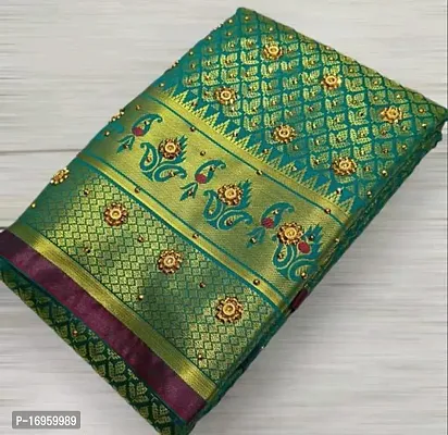 kanjeevaram silk saree with stone work-thumb0