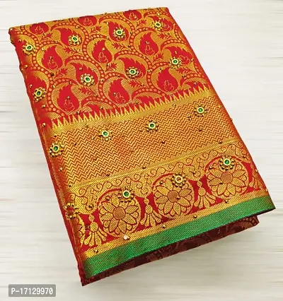 kanjeevaram silk saree with stone work-thumb0