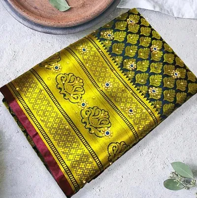 Designer Brocade Saree With Blouse Piece For Women