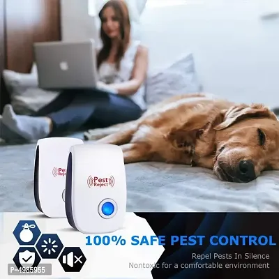 Latest Ultrasonic PACK OF 4 Pest Repellent Machine to Repel Lizard, Rats, Cockroach, Mosquito, Home Pest  Rodent Repelling Aid for Reject Ants Spider Insect Pest Control Electric Pest Repelling-thumb2