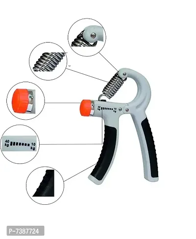 Adjustable Spring Hand Exerciser | Finger Exerciser| Hand Grip Strengthener for Men  Women  Gray Colour-thumb3