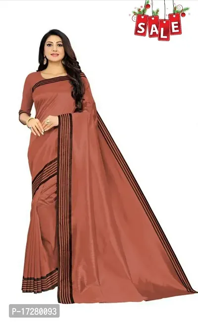 Beautiful Cotton Silk Solid Saree with Running Blouse For Women-thumb0