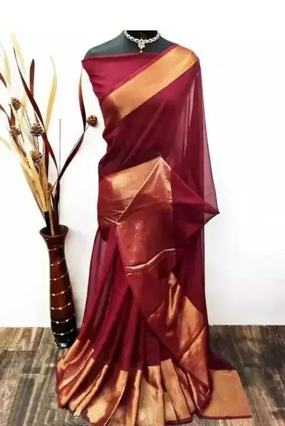 Elegant Chiffon Saree with Blouse piece 