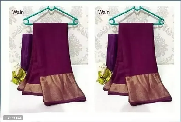 Beautiful Chiffon Saree with Blouse piece For Women Pack Of 2-thumb0