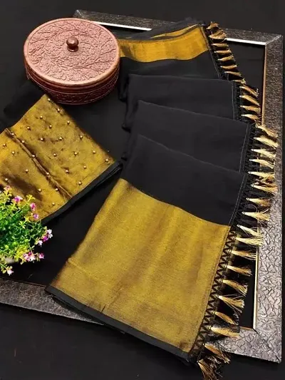 Fancy Mysore Silk Saree With Blouse Piece For Women