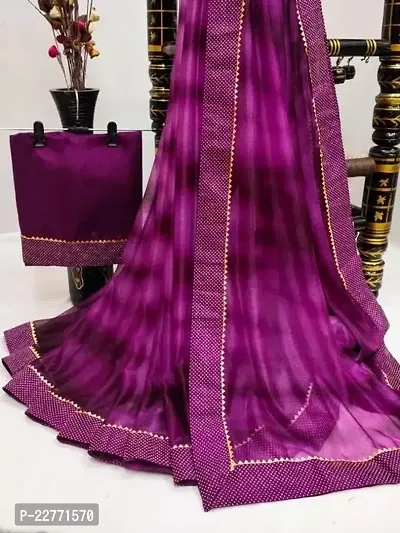 Fancy Lycra Saree with Blouse Piece for Women-thumb0