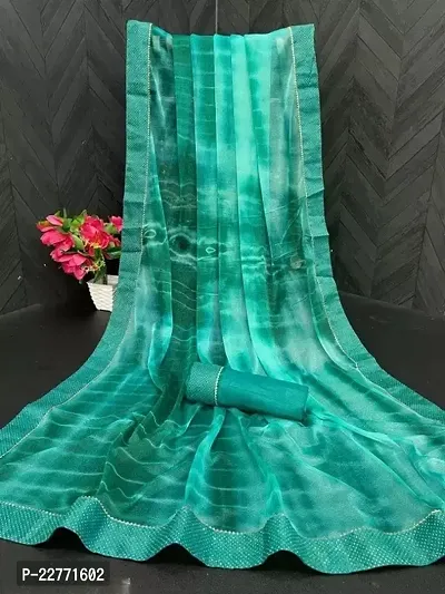 Fancy Lycra Saree with Blouse Piece for Women