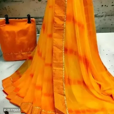 Stylish Fancy Designer Silk Blend Saree With Blouse Piece For Women