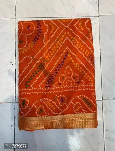 Beautiful Georgette Bandhani Saree with Running Blouse For Women