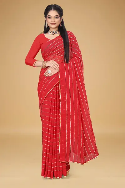 Trending Pure Georgette Saree with Blouse piece 