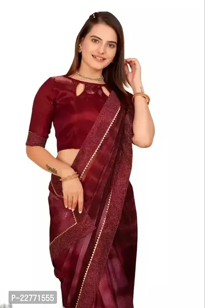 Fancy Lycra Saree with Blouse Piece for Women-thumb0