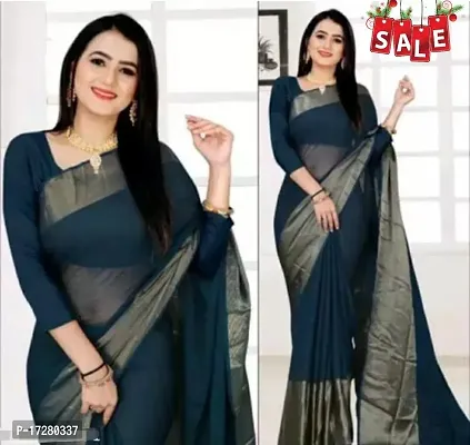 Beautiful Chiffon Embellished Saree with Separate Blouse Piece For Women