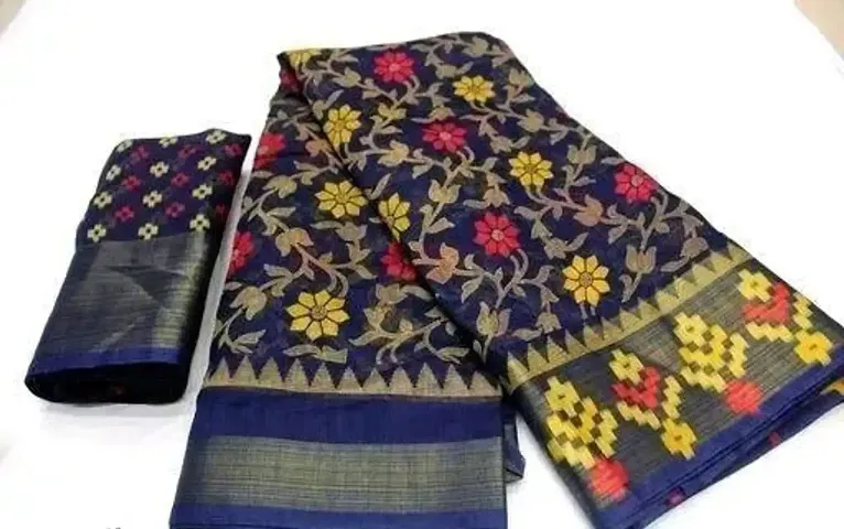 Cotton Silk Printed Saree with Blouse piece