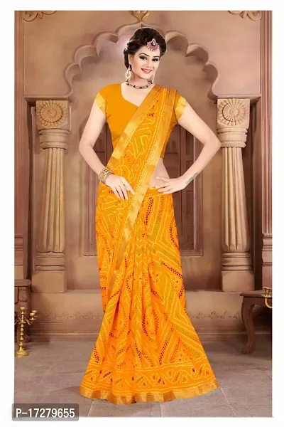 Beautiful Georgette Bandhani Saree with Running Blouse For Women