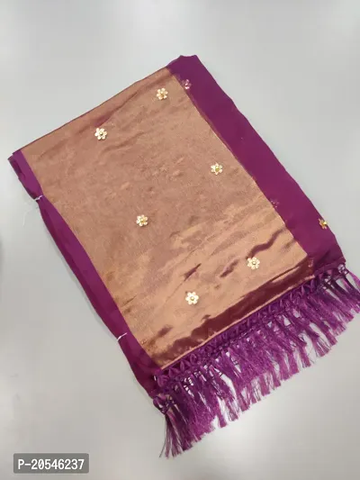 Elegant Purple Chiffon Moti Saree with Blouse Piece For Women