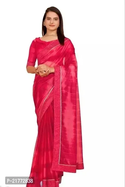 Stylish Fancy Designer Silk Blend Saree With Blouse Piece For Women
