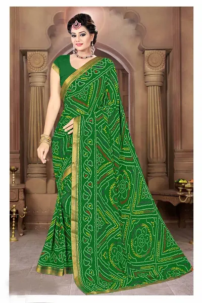 Glamorous Georgette Saree with Blouse piece 