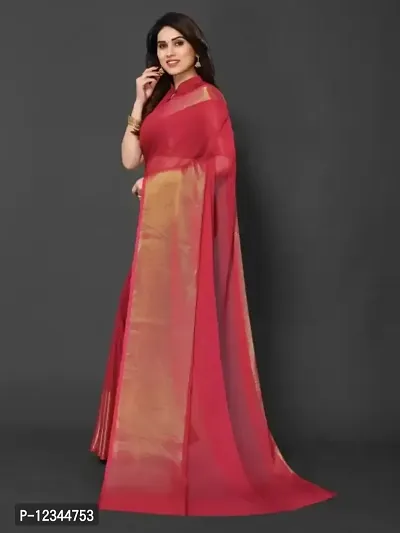 Trendy Embellished Plain Saree with Golden Zari Border-thumb4