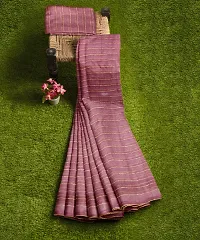 Fancy Kanjeeverem Silk Bollywood Striped Saree With Blouse-thumb2
