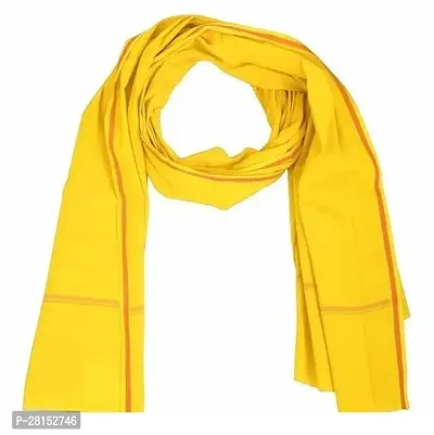 Stylish Pure Cotton Yellow Scarves For Men-thumb0
