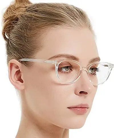 Dark Wost Cat Eye Acetate Spectacles Frame Light Weight Zero Power Optical Eyeglasses Cut Anti Glare For Women/Girls (Pack Of 1)