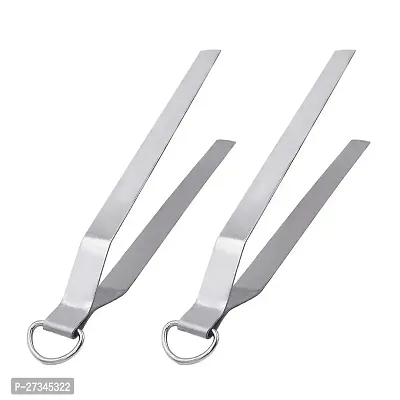 Stainless Steel Chimta For Roti Chapati Chimta Tong For Chapati Tong For Bbq Pack Of 2-thumb0