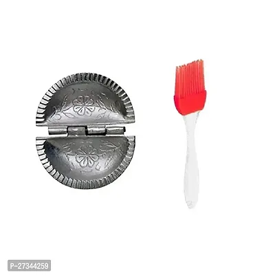 Aluminum Gujiya Mold Sancha With Silicone Mini Oil Brush Pack Of 2-thumb0