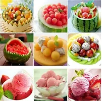 Stainless Steel Scoop Dual Single End Melon Fruit Baller Ice Cream Desert Spoon-thumb3