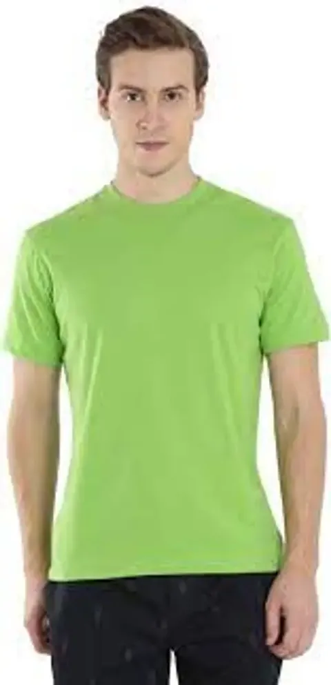 Cotton Blend Solid Round Neck Tees