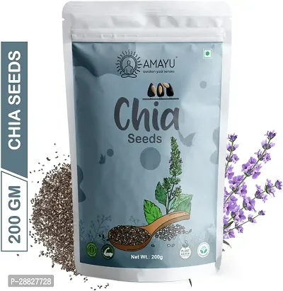 Organic Omega 3 Zinc And Fiber Calcium Rich Chia Seeds For Weight Loss 200gm