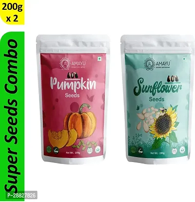 Organic Pumpkin, Sunflower Seeds For Weight Loss - 400gm Pack Of 2-thumb0