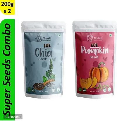 Organic Chia, Pumpkin Seeds For Weight Loss - 400gm Pack Of 2