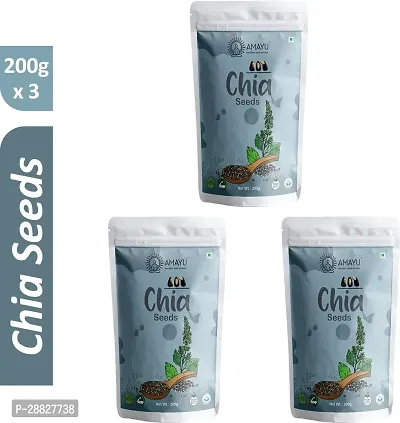 Organic Chia Seeds For Weight Loss - 600gm Pack Of 3-thumb0