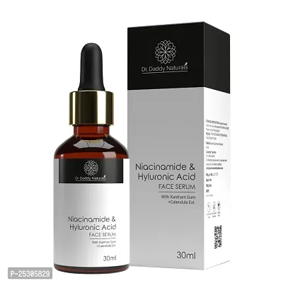 Dr. Daddy Natural's Niacinamide  Hyaluronic Acid Face Serum With B5 | Hydrating  Brightening Serum for Dark Spots, Acne, Fine Lines and Wrinkles | Anti Aging Serum And Acne Serum For Hyperpigmentation| Fragrance Free | 30 ML
