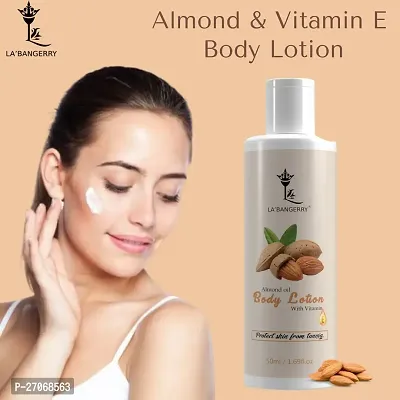 LA BANGERRY Herbal Almond Moisturising Body Lotion   Whitening Cream   For Deep Nourishment   Moisturization   With Goodness Of Almond   Vitamin E   No More Roughness   Dryness   Gives Non Greasy  Glowing Skin   50 ml pack of 1-thumb0