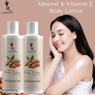 LA BANGERRY Herbal Almond Moisturising Body Lotion   Whitening Cream   For Deep Nourishment   Moisturization   With Goodness Of Almond   Vitamin E   No More Roughness   Dryness   Gives Non Greasy  Glowing Skin   50 ml pack of 2-thumb0