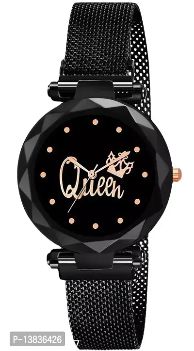 Stylish Black Metal Analog Watches For Women-thumb0