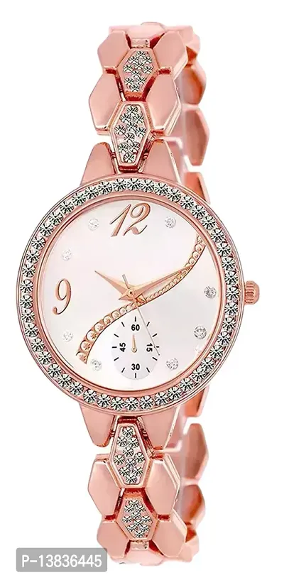 Stylish Pink Metal Analog Watches For Women