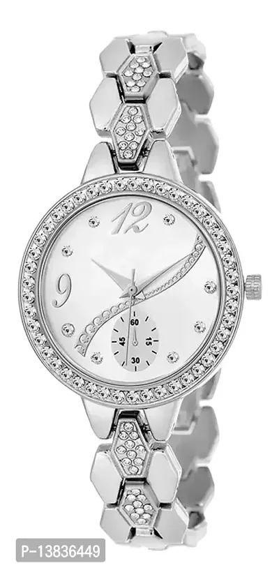 Stylish White Metal Analog Watches For Women