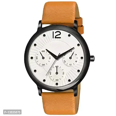 Stylish Multicoloured Leather Analog Watches For Men Pack Of 2-thumb0