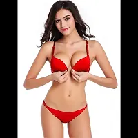 Stylish Front Closure Cotton Bra And Panty Set-thumb2