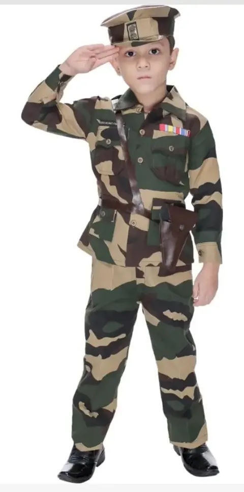 Printed Cotton Army Unifrom For Boys