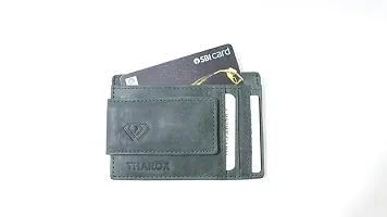 Elegant Grey Artificial Leather Self Design Money Clip For Men-thumb1