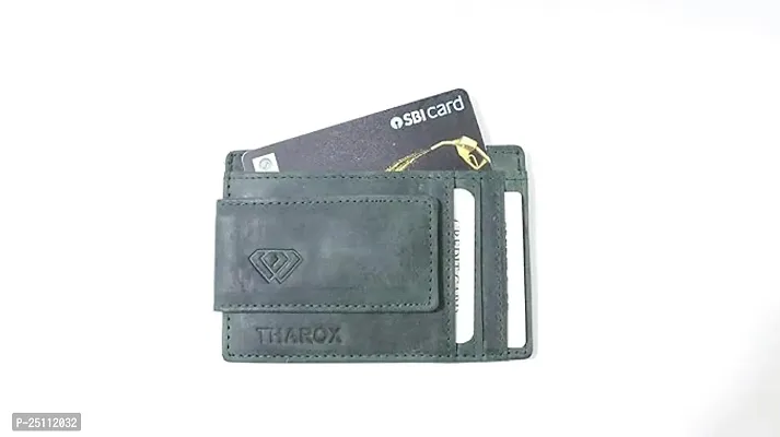 Elegant Grey Artificial Leather Self Design Money Clip For Men-thumb2