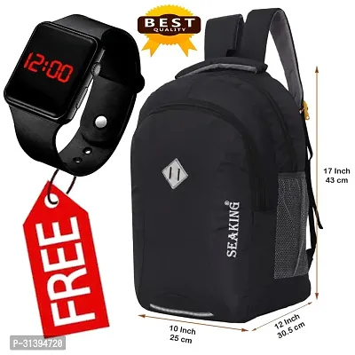 Trendy 35 L Unisex Backpacks For School Office Travel With Watch-thumb0